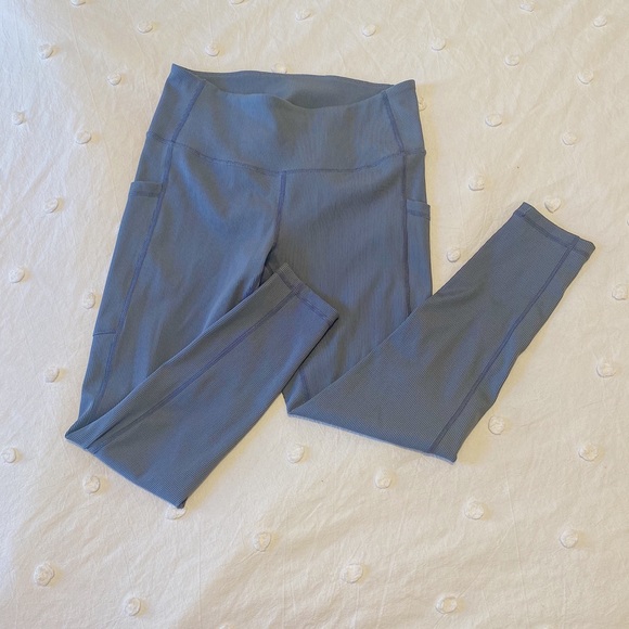Zella ribbed blue leggings. - Picture 1 of 2